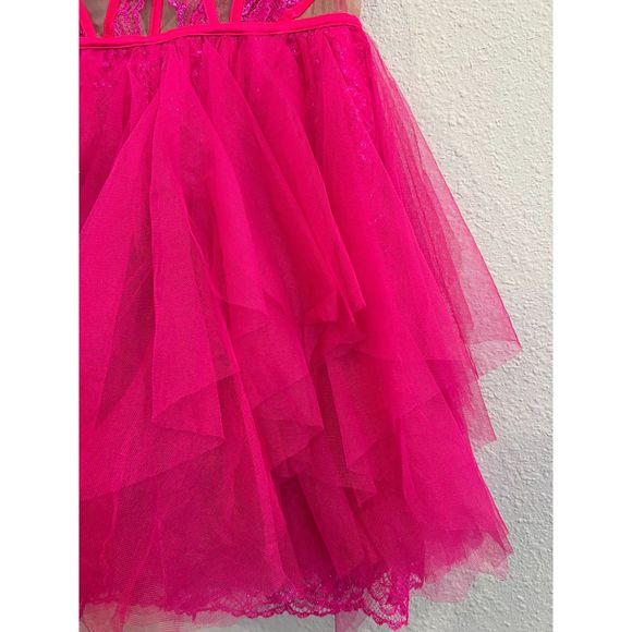 For Love & Lemons Bustier Mini Dress Pink Size Large a1000 - Picture 10 of 14